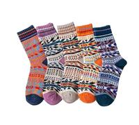 LostSocks 5 Pack Nordic Winter Soft Warm Wool Ethnic Style Socks UK 4-8