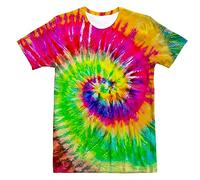 Losturban Unisex Retro Tie Dye Shirt for Men Women 70S 80S Hippies Senior Tie-Dye Tee Tshirt, Color Tie Dye, XXXL