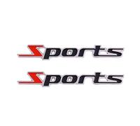 Losueeun 2 Pcs Black Red Metal Sports Letters Car Badge Sticker Emblem Decor