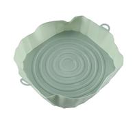 Losueeun 20 cm Hot Air Fryer Oven Baking Tray Roasting Chicken Basket Mat AirFryer Silicone Pot Round Replacement Grill Pan Green