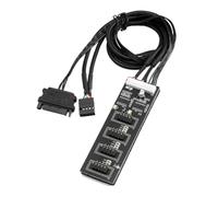 Losueeun 9 Pin USB Header Splitter, USB 2.0 Header Splitter with SATA Power Cable, Internal USB Hub for CPU/RGB Light/Printer