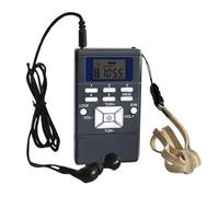 Losueeun Digital FM Radio Mini Speaker Portable Receiver Display Single Band Music Player LED Display Silver Grey