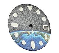 Losueeun Green Luminous Star Pattern Earth Clock 28.5mm for NH35, NH36 and NH70 Movement Dial, Photo colour