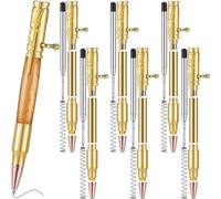 Losueeun Set of 6 Slim Pens, Multi-Color Wooden Swivel Pen Set with Refill Shaft Bolt-on Ballpoint Pen for DIY Wooden Swivel Easy to Use