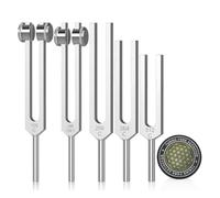 Losueeun Tuning Forks for Healing Kit 128Hz, 136Hz, 256Hz, 384Hz, 512Hz and Hockey Puck Activator for Healing, Sound Therapy, Personal Care