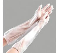 Losuya 5 Pairs Extra Long Disposable Cleaning Gloves 23.6inch Long Sleeve Waterproof Household Dishwashing Gloves
