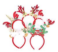 Losuya 5pcs Christmas Headbands Christmas Reindeer Antlers Headband Hairband for Christmas Costume Party Photos Booths