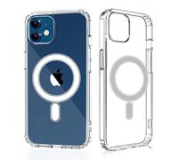 Losvick iPhone 12/iPhone 12 Pro Case, Magnetic Adsorption Case Hybrid Back Hard PC + Shockproof TPU Bumper for Wireless Charging Magnetic Cover for 12/12 Pro - Clear