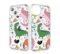 Losvick iPhone 13/iPhone 14 Case, Dinosaur Clear Hybrid Dual Layer Hard PC + Shockproof TPU Bumper for iPhone 13/14 6.1 inch Dinosaur