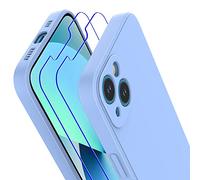 Losvick Silicone Case for iPhone 13 with 2 Pack Screen Protector, iPhone 13 Case Shockproof Protective Soft Phone Case Fine - 6.1 inch - Light Blue