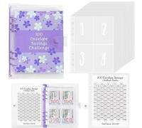 LOSVIP # "100 Days Challenge! Loose Leaf Notebook 100 Envelopes Challenge A Financial Plan to Help You Develop the Habit of Saving" (Purple, One Size)