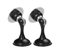 LOSVIP # 2er-Pack Türstopper, Türstopper, Türschnäpper, rostfreier, robuster Türhalter, Türstopper für die Unterseite der Tür, selbstklebender Türstopper ohne Bohren (Black, One Size)
