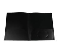 LOSVIP # Plastic Folder with Standard Stationery Folder, 2 Business Card Slots, Heavy Duty School Exams, Document Size, Organiser for Students, Blue (Black, One Size)