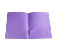 LOSVIP # Plastic Folder with Standard Stationery Folder, 2 Business Card Slots, Heavy Duty School Exams, Document Size, Organiser for Students, Blue (Purple, One Size)