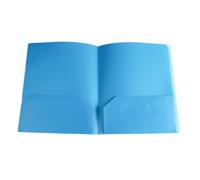 LOSVIP # Plastic Folder with Standard Stationery Folder, 2 Business Card Slots, Heavy Duty School Exams, Document Size, Organiser for Students, Blue (Blue, One Size)