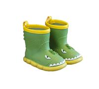 LOSVIP Wellington boots for children, unisex, boys, girls, short shaft, non-slip, waterproof, dinosaur models, rain boots, Green, 10 UK
