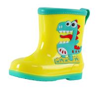 LOSVIP Wellington Boots Kids Boys Girls Unisex Short Shaft Waterproof Non-Slip Dinosaur Models Rain Boots Rain Shoes, yellow, 8 UK Child