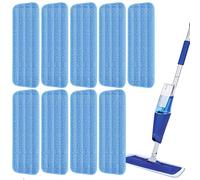 LOSYHU 10 Pack Reusable Mop Pads for 14''-16'' Microfiber Mop Cleaning Pads Refills Replacement Mop Pads for Spray Floor Mops & Reveal Mops Washable (Bule)