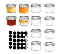 LOSYHU 12 Pack Mini Mason Jars 120ml/4oz Small Glass Canning Jar Regular Mouth Glass Jars with Lids and Seal Bands, Preserving Mason Jar for Jam, Honey, Jelly, Dessert, Wedding Favors, DIY Decor