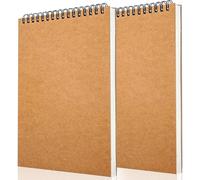 LOSYHU 2 Pack A3 Spiral Sketchbook Art Sketch Pad Hardback Kraft Cover Blank Page Notepad Portrait Sketch Book Acid Free 165GSM A3 Sketch Drawing Pad 60 Pages for School, Painting, Graffiti