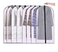 LOSYHU 63 inch Dress Covers Garment Bags Full Length, Set of 8 Long Garment Cover Bag for Dressses, Waterproof Dust Proof Hanging Clothes Covers Protector Bags for Dress (60cm*160cm)