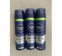 Lot 3 x Nivea For Men Moisturising Shaving Gel with Aloe Vera 200ml FREEPOST