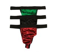 Lot 3Pcs Sexy Silk Underwear Men'S Thong Wide Elastic Waistband[USM,PCCKD]