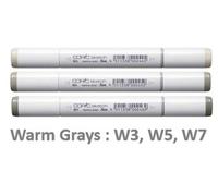 Lot 3x Copic Sketch Markers Bundle WARM GRAYS W3 W5 W7 New