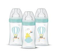 Lot de 3 biberons - DODIE - EB19 - 270 ml - Tétine plate - Vert