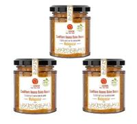 Lot de 3 confiture d'Ananas aux Baies Roses | Artisanale, Sans Conservateurs | Fruité Exotique pour Tartines et Desserts