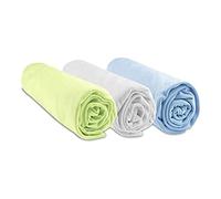 Lot de 3 Draps housse Bambou - 40x80 / 40x90 - blanc ciel anis