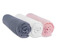 Lot de 3 Draps Housse Coton - 40 x 80/40 x 90 - Grey White Rose