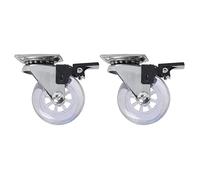 Lot de 4 roulettes de chaise de 5 cm avec freins, rotation à 360 degrés, roulettes en caoutchouc silencieuses (lot de 2, 5 cm)