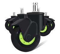 Lot de 5 roulettes de rechange en caoutchouc pour chaise de bureau, tige universelle de 7,6 cm. Compatible avec les chaises de bureau gaming.