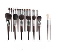 Lot de pinceaux de maquillage en poils de chèvre naturels, pour fard à paupières, fond de teint, blush, pour usage professionnel et personnel(XQ1-24N3164W)