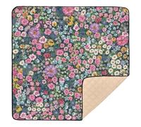 Lot Different Flowers Field Soft Thick Baby Play Mat for Indoor Outdoor Lightweight Baby Crawling Mat for Babies Infants Toddlers, 50'' x 50''