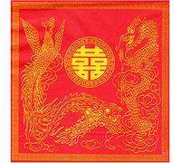 Lot of 20 serviettes in Papier Motif Chinois Oriental Dragon et Phoenix du Bonheur