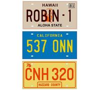 - Lot of 3 replica license plates of the cars of the 3 films STARSKY and HUTCH + MAGNUM + THE DUKES OF HAZZARD (PF03)