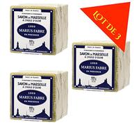 Lot of 3 soaps Marius Fabre Cube of Pure Marseilles Soap (600G, Green (Olive Oil)) …