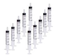 Lotatheta 10 pcs 2ML/2.5ML ( CC ) Plastic Syringe Disposable Individual Sealed Wrap Without Needle with Measurement for Scientific Feeding Pets Labs Watering Dispensing
