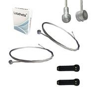 Lotatheta 2 pcs 2m Long Universal Bicycle Bike Replaceable Brake Inner Wire Cable for Moutain Bike Road Bike MTB + 2PCs Black Alloy Cable Cap End Tip Crimp