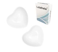 Lotatheta 2 pcs Heart Shaped Porcelain Soy Sauce Dish Ceramic Dip Dipping Bowls White for Dinner Baking BBQ and Cooking