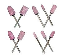 Lotatheta Abrasive Stone Mounted Points Grinding Head Wheel Bits Polishing Rotary Tool Bullet and Cylinder Shaped Pink 3mm Shank 4, 6, 8, 10, 12 mm Head Size