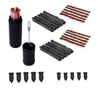 Lotatheta Bike Tubeless Tire Repair Kit Plugger Plugs Tool Fix Flat Puncture MTB Road Mountain Bicycle+10 Pcs Vacuum Tyre Nail Rubber Self-Tapping Screw+25 Strips (10 x1.5 mm+5 x 2.5 mm+10 x 3.5 mm)