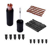 Lotatheta Bike Tubeless Tire Repair Kit Plugger Plugs Tool Fix Flat Puncture MTB Road Mountain Bicycle+10 Pcs Vacuum Tyre Nail Rubber Self-Tapping Screw+15 Strips (5 x1.5 mm+5 x 2.5 mm+5 x 3.5 mm)