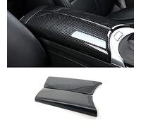 Lotcesfun Center Armrest Box Trim Cover ABS Compatible with Mercedes-Benz Mercedes C Class W205 / GLC-Class X253 2015-2022 Console Box Protective Cover (Carbon Fiber 2Pcs)