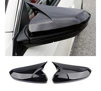 Lotcesfun Rearview Mirror Cover Compatible with Honda Civic 2016-2021 ABS Material Ox Horn Door Side Mirror Trim Cover (Bright black 2 Pcs)