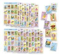 Loteria Fiesta Mexican Bingo Game Set in Spanish for 20 Players - 20 Playing Boards and Full Deck of Calling Cards