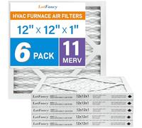 LotFancy 12x12x1 Air Filter MERV 11 6-Pack, Electrostatic Pleated AC Furnace Air Filter, Captures Dust, Smog & Pet Dander, Actual Size: 11.75"x11.75"x0.75"