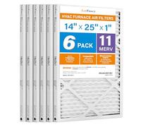 LotFancy 14x25x1 Air Filter MERV 11 6-Pack, Actual Size: 13.75"x24.75"x0.75", Electrostatic Pleated AC Furnace Air Filter, Captures Dust, Smog & Pet Dander
